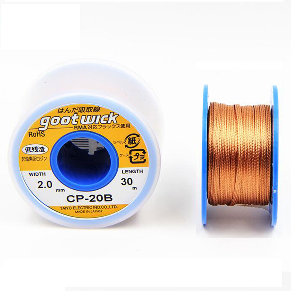 Solder Wick Braid - Mecha Goot Original japonesa, 30/20/15M, mechas