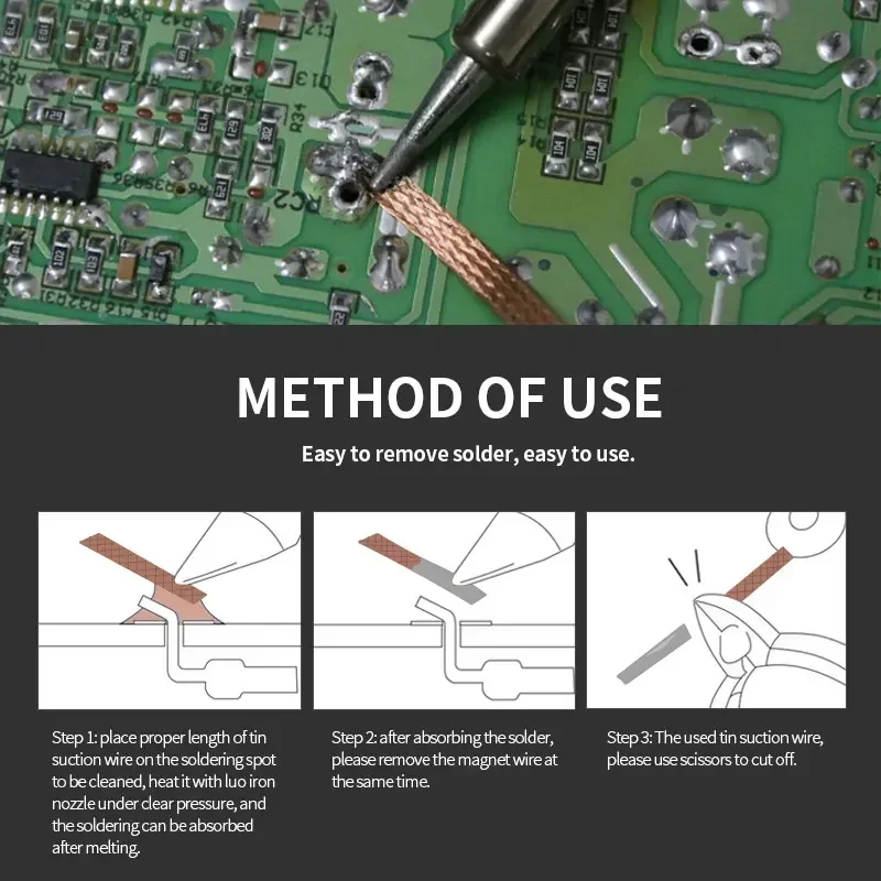 Cordón trenzado de desoldadura - Solder Wick Braid reseña y precio